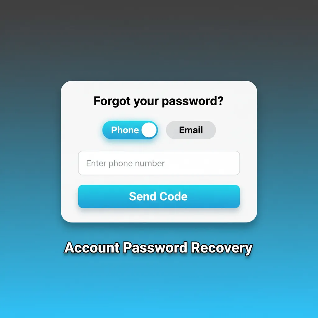 Password recovery steps: Forgot Password, choose email/phone, verify code/link, create new password, then sign in.