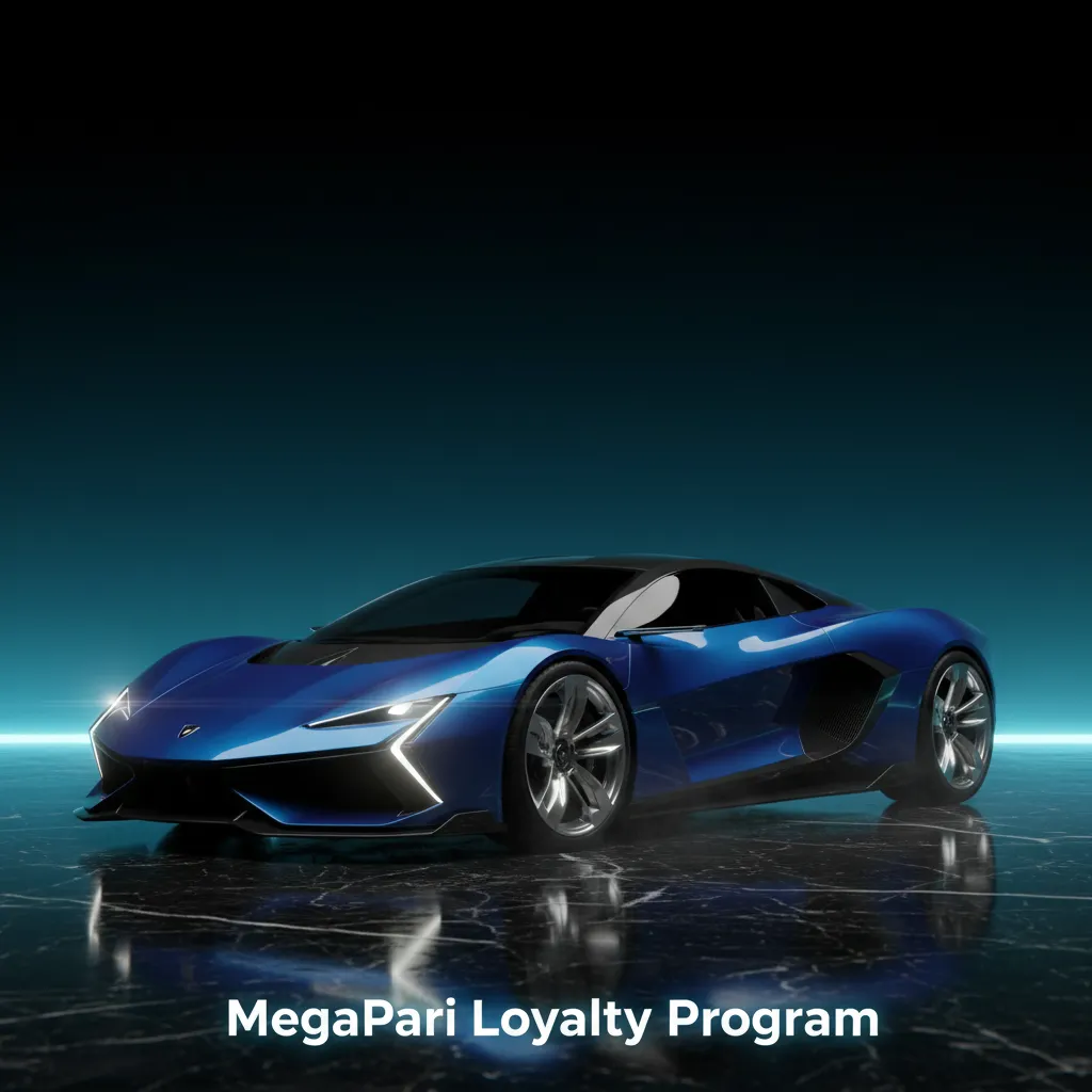 MegaPari Loyalty Program graphic with tiers, points-to-bonus conversion, weekly cashback for casino and sports betting