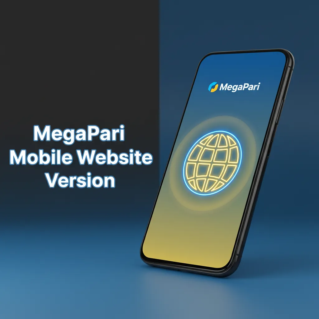 Smartphone displaying MegaPari mobile site with betting, casino, deposit and withdrawal—app-like features, no install.