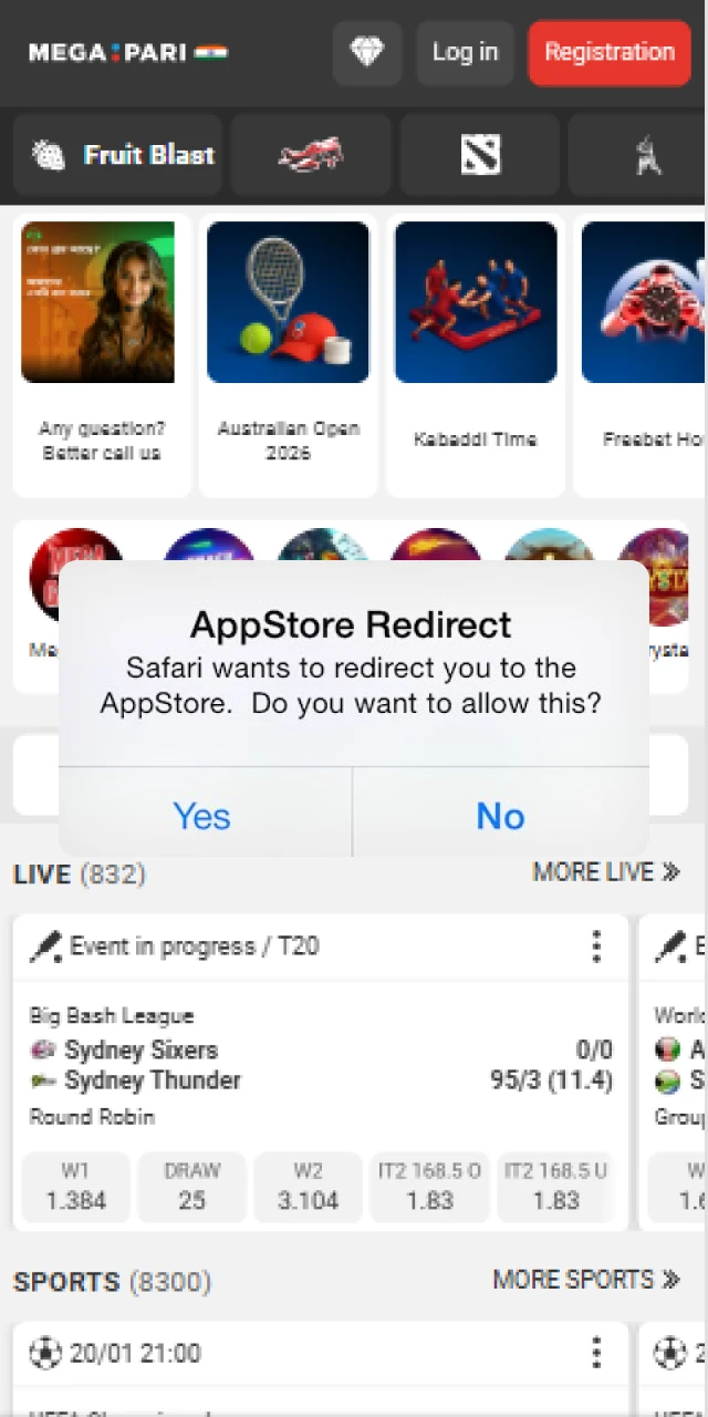 Redirecting to the official Apple App Store to download Megapari safely for Indian users.