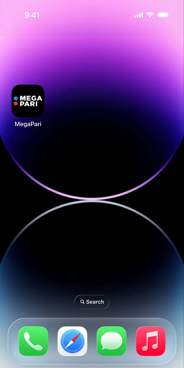 Opening the Megapari iOS app to access cricket betting and casino games for the first time.