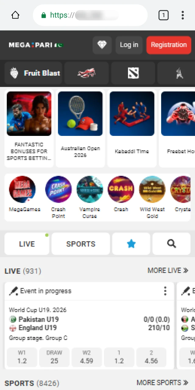Downloading the official Megapari APK file for Android devices in Pakistan.
