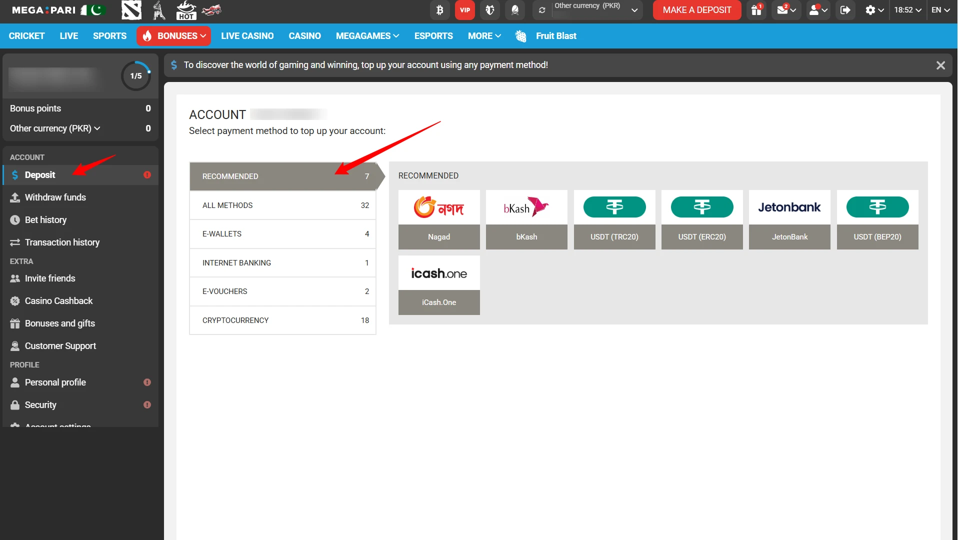 Completing the Megapari sign-up process and logging into the dashboard to start betting in Pakistan.