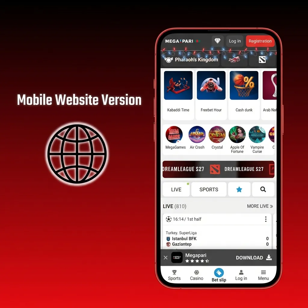 Smartphone showing mobile betting site with clean odds, swipeable markets, INR deposits, live bets, compact bet slip.