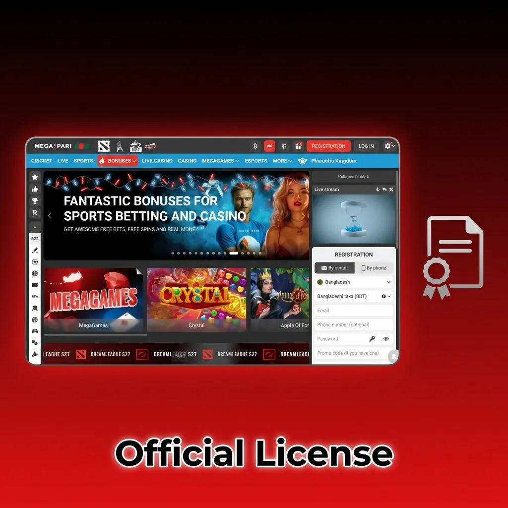 Official Curaçao eGaming license certificate, issued 2019, for online sportsbook and casino; secure, fair, compliant.
