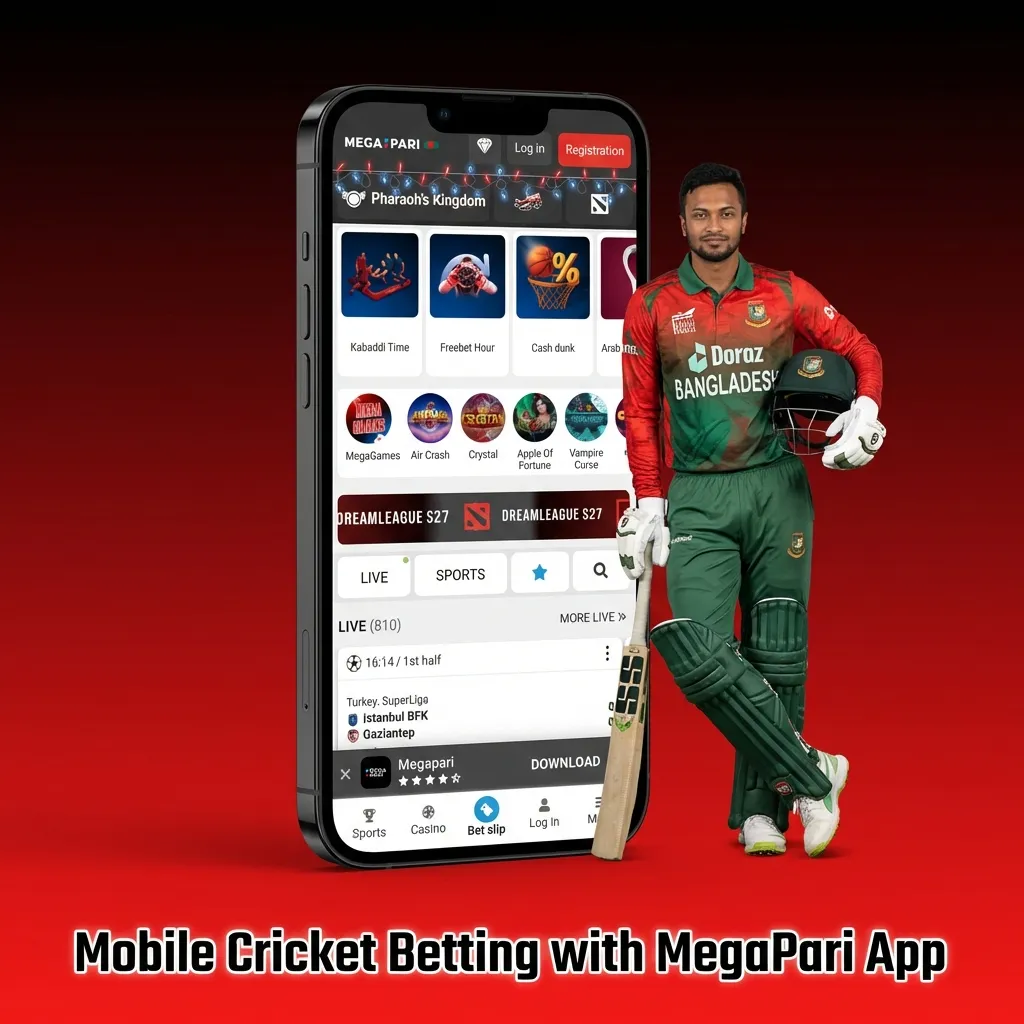 MegaPari cricket mobile app on Android and iOS