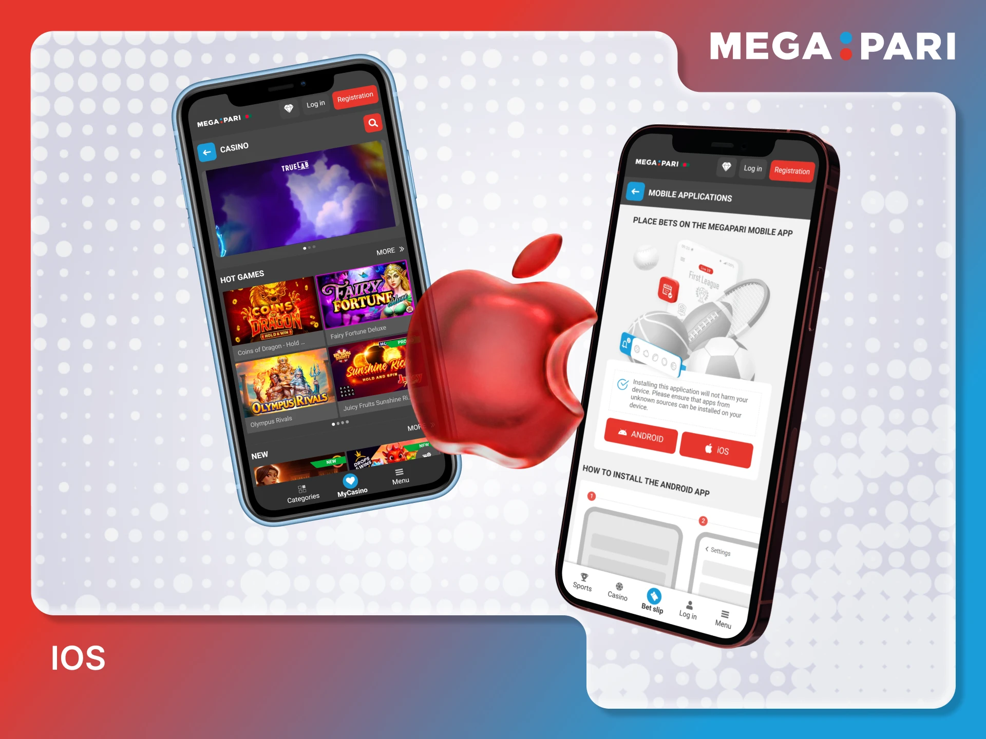 Install the Megapari iOS application to access the sports website.