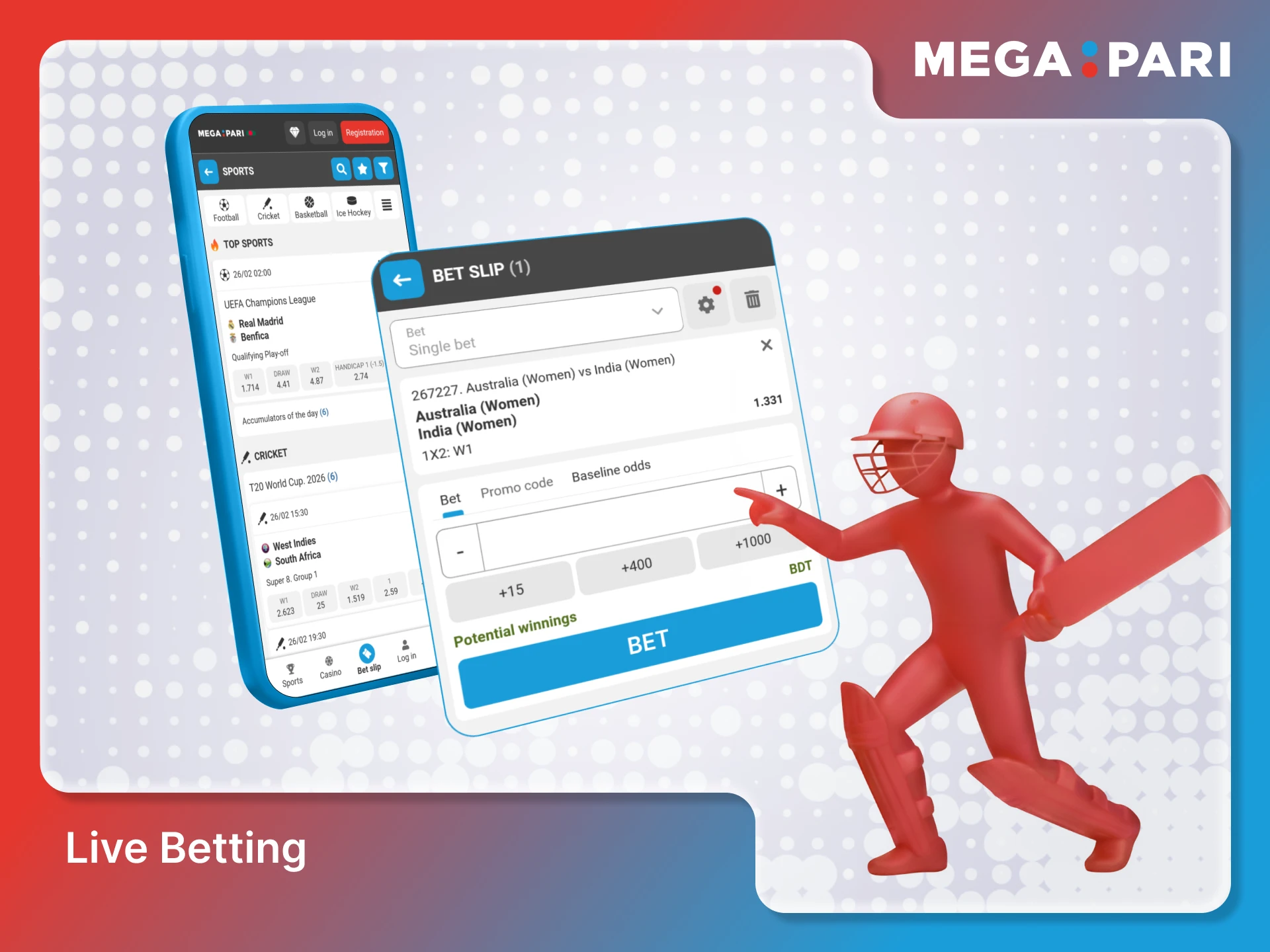 Engage in live betting on the Official Megapari sports website.