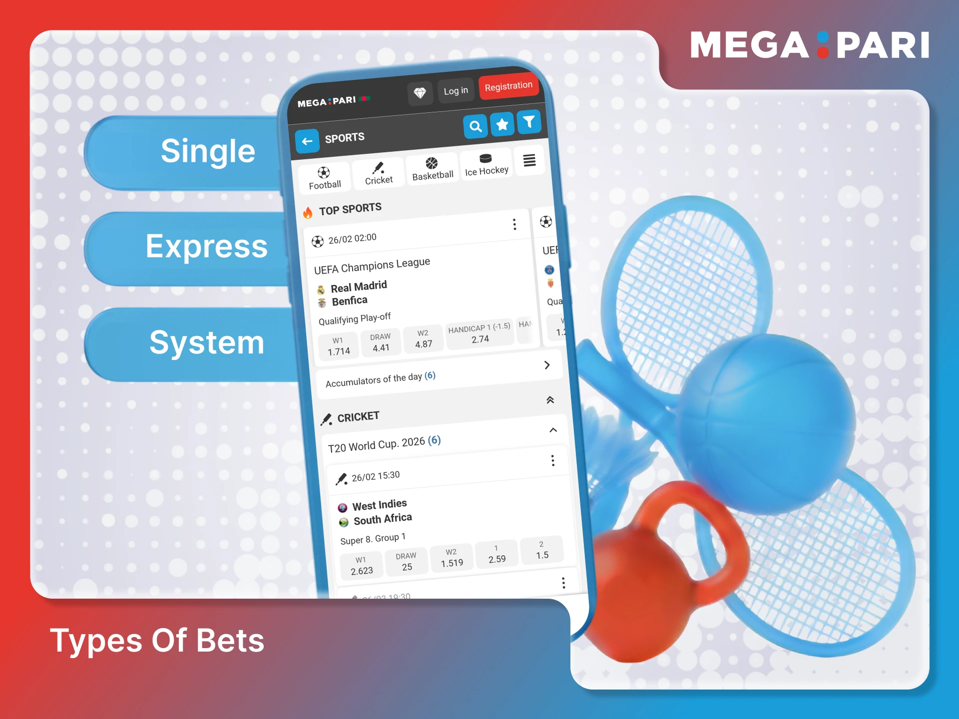 Study different types of bets offered on the Megapari website.