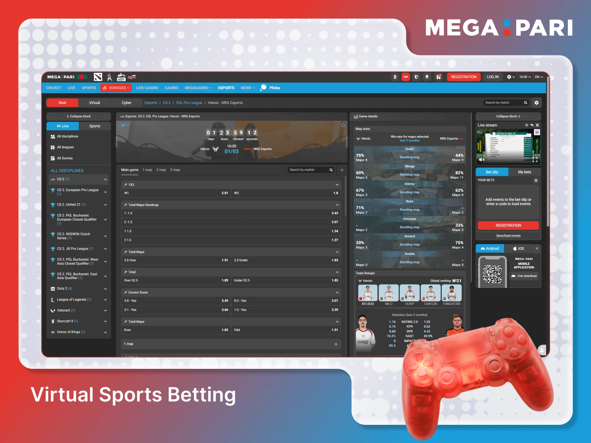 Enjoy virtual sports betting and win on the Megapari website.