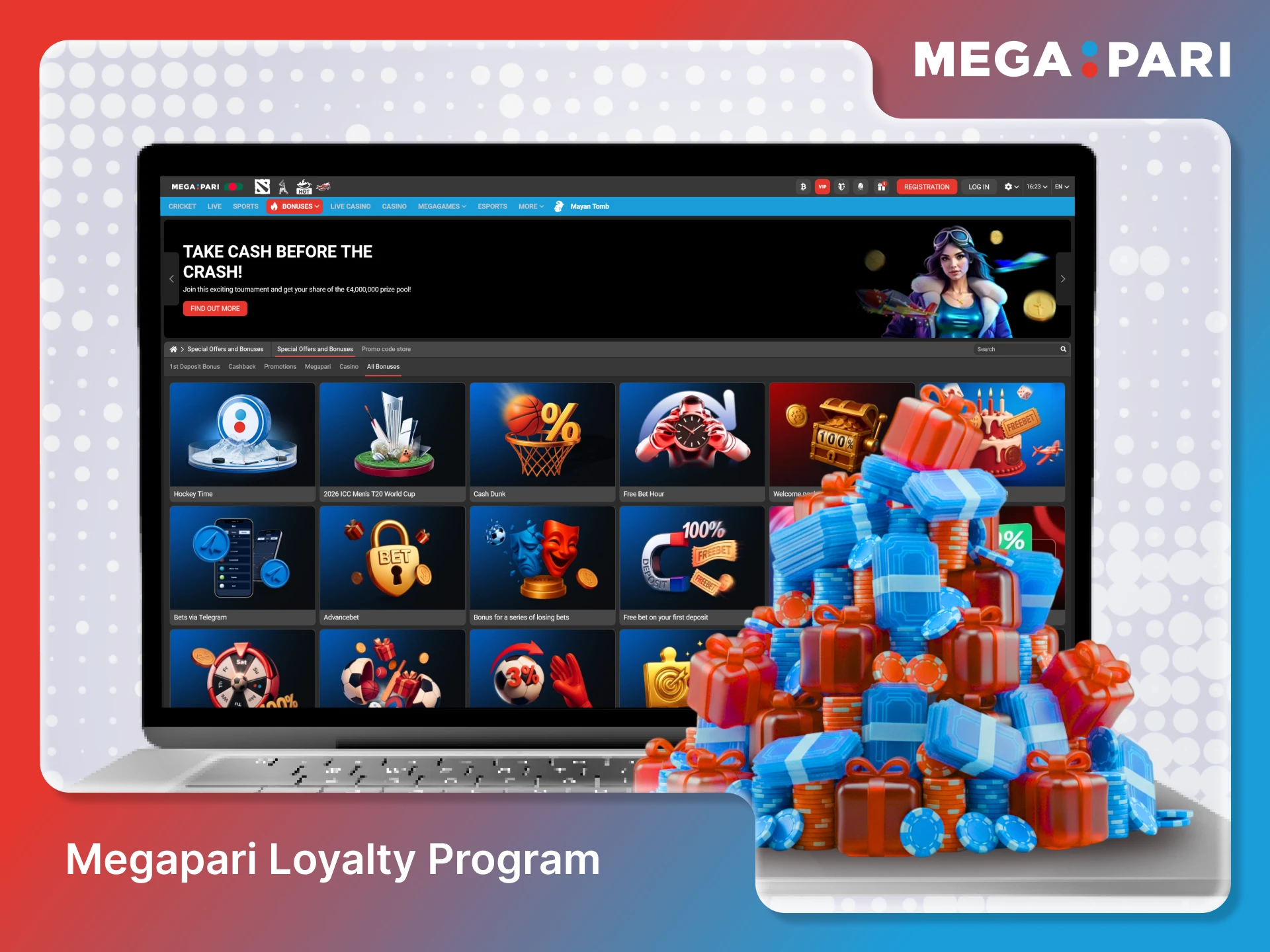 Join the Megapari loyalty program to receive consistent player benefits.