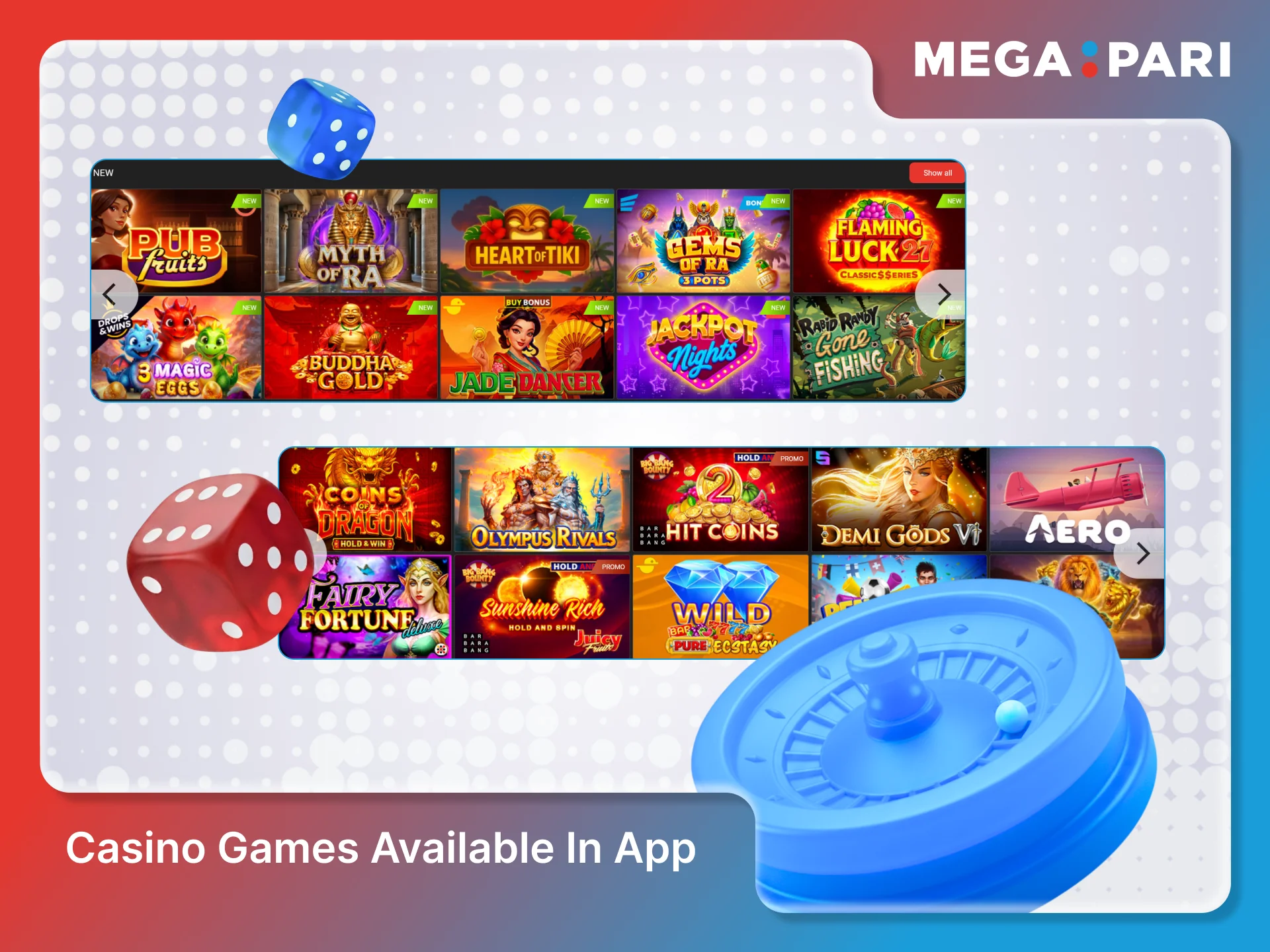 Play exciting Megapari App casino games on your mobile device.