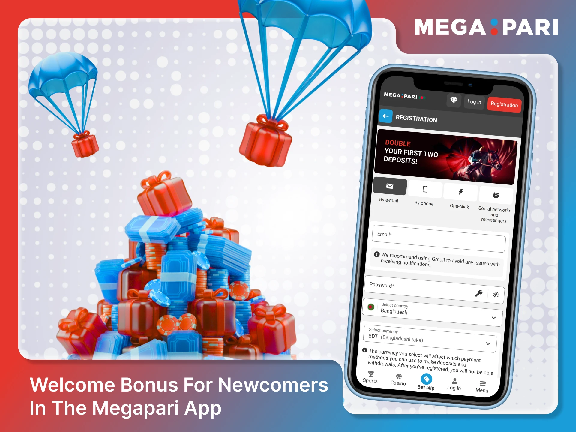 Claim a generous welcome bonus in the Megapari App for Bangladesh.