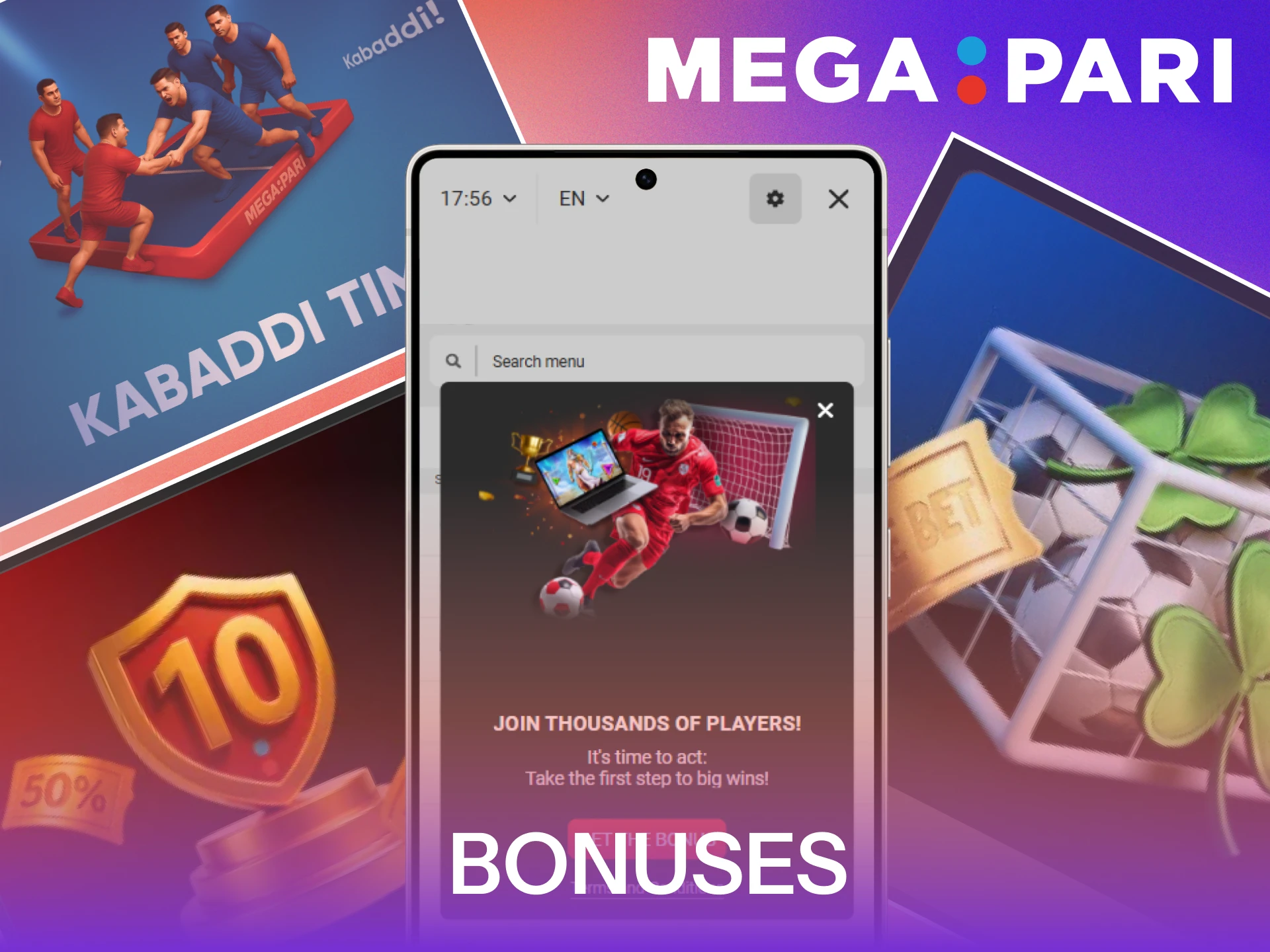 Claim exclusive bonuses for mobile players using the MegaPari Android App.