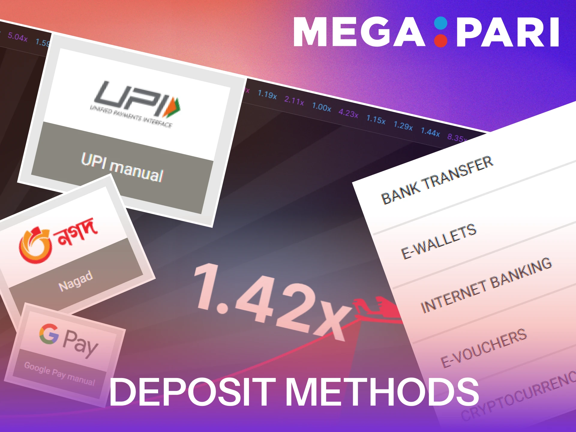 Select reliable deposit methods for the MegaPari Aviator App.