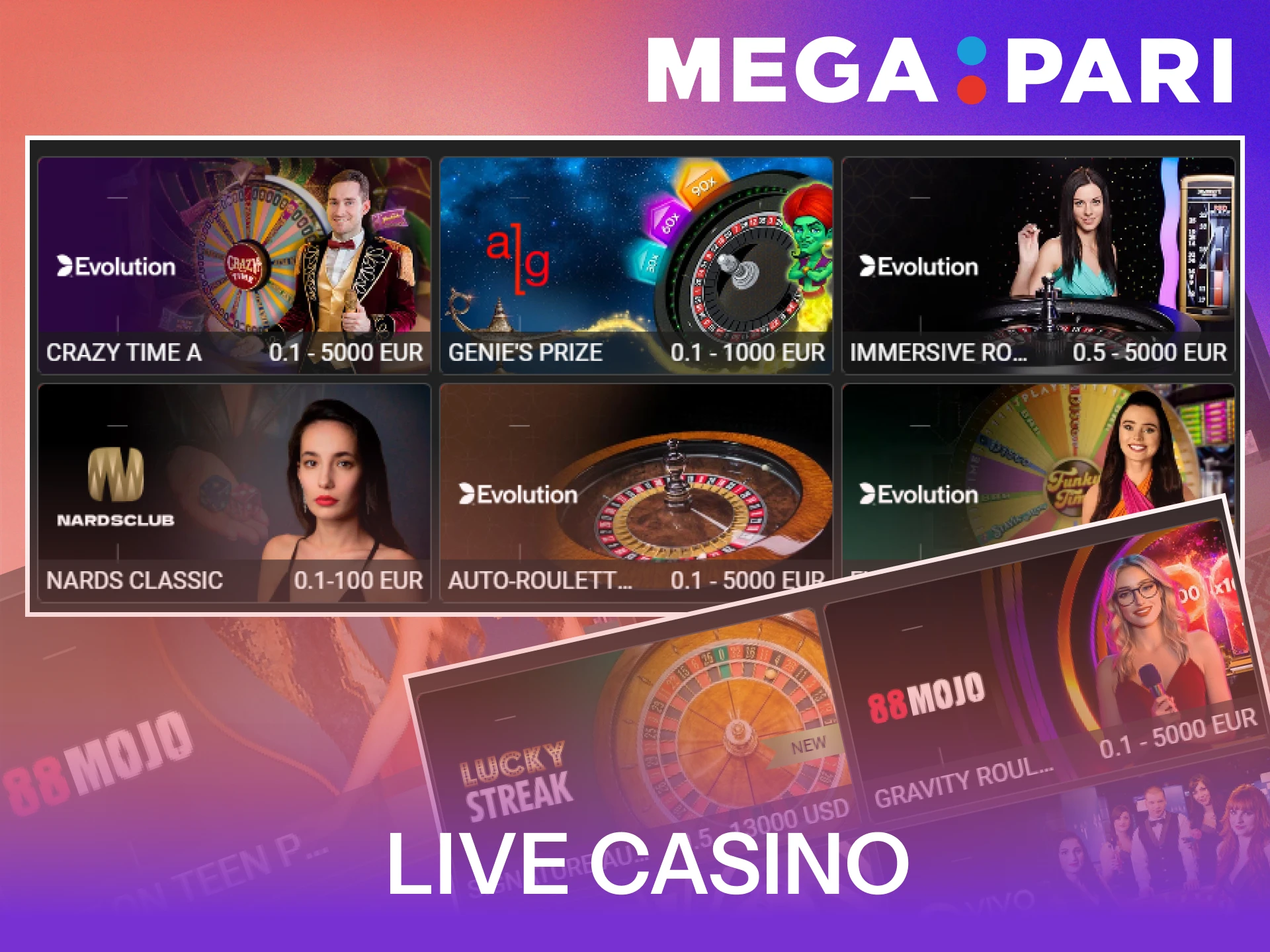 Join a live casino table for real-time gaming at MegaPari.