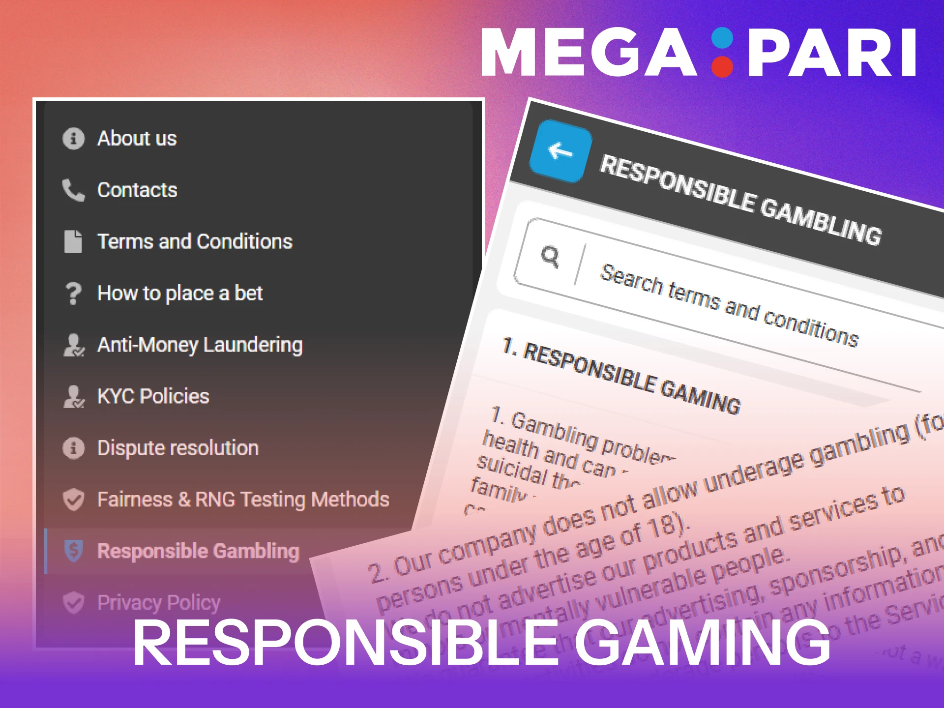 Practice responsible gaming while playing on the MegaPari India site.