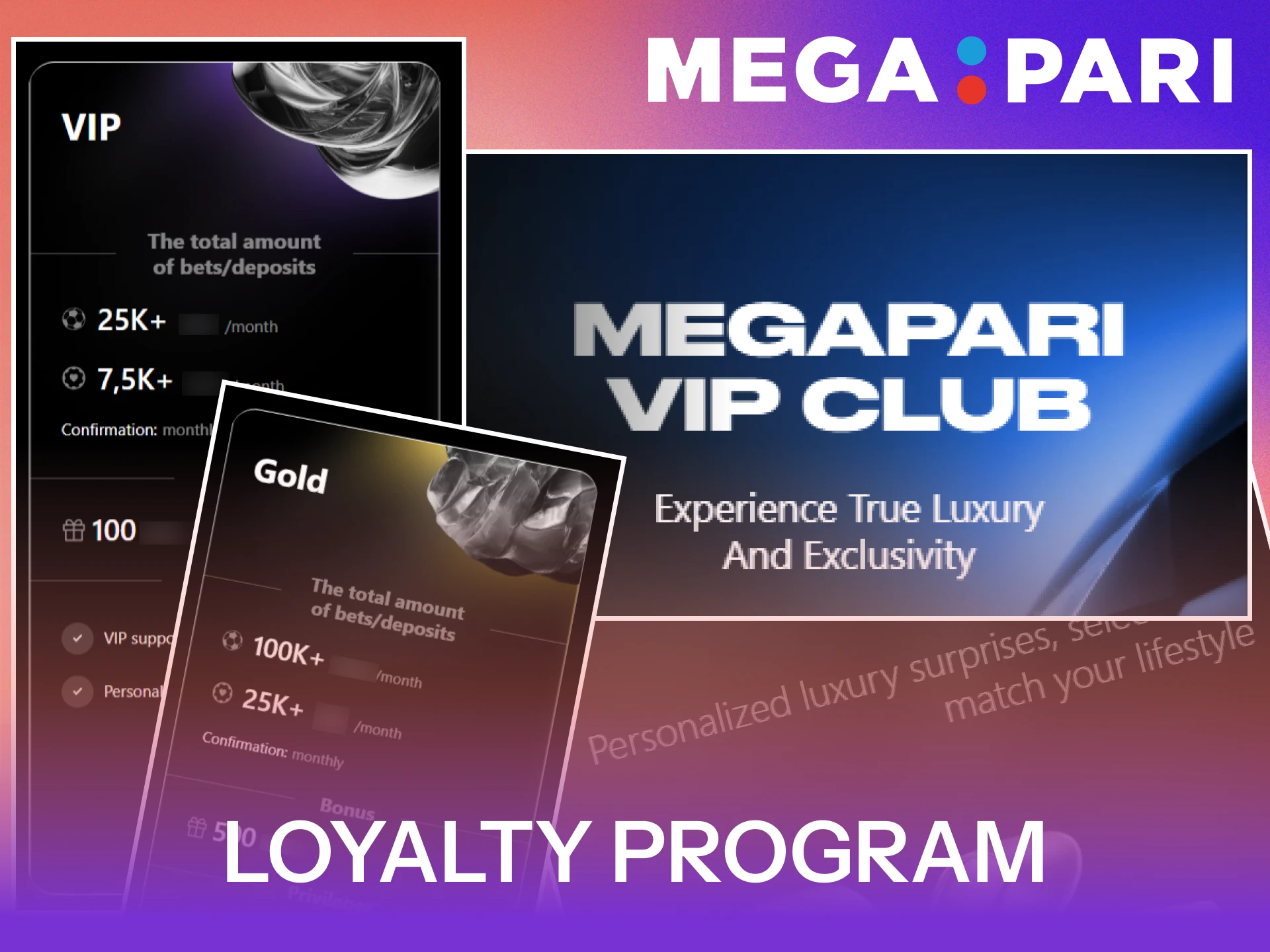 Earn points by participating in the MegaPari App loyalty program.