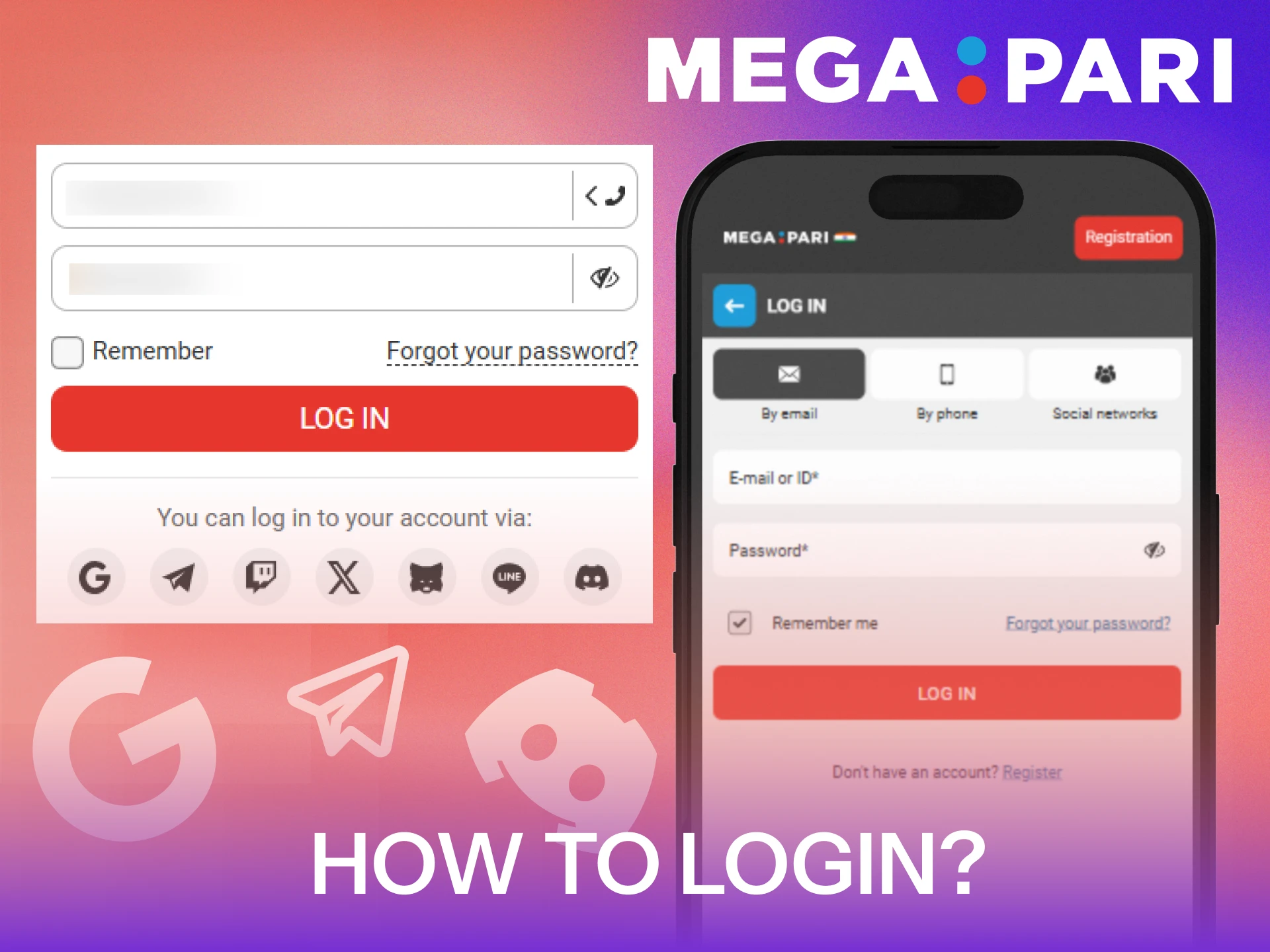 Perform a quick login to your profile using MegaPari App.