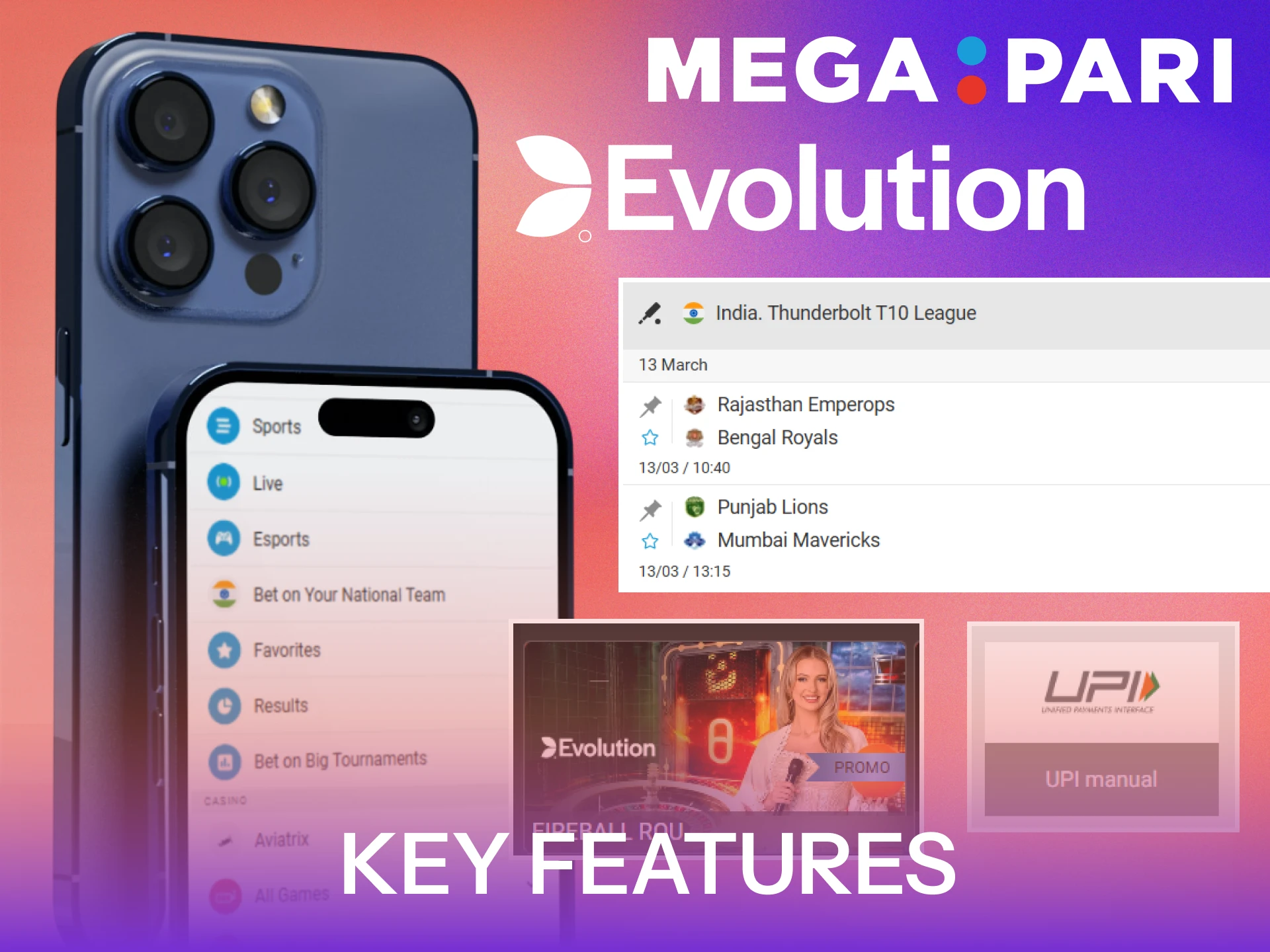 Discover the key features of the official MegaPari App.
