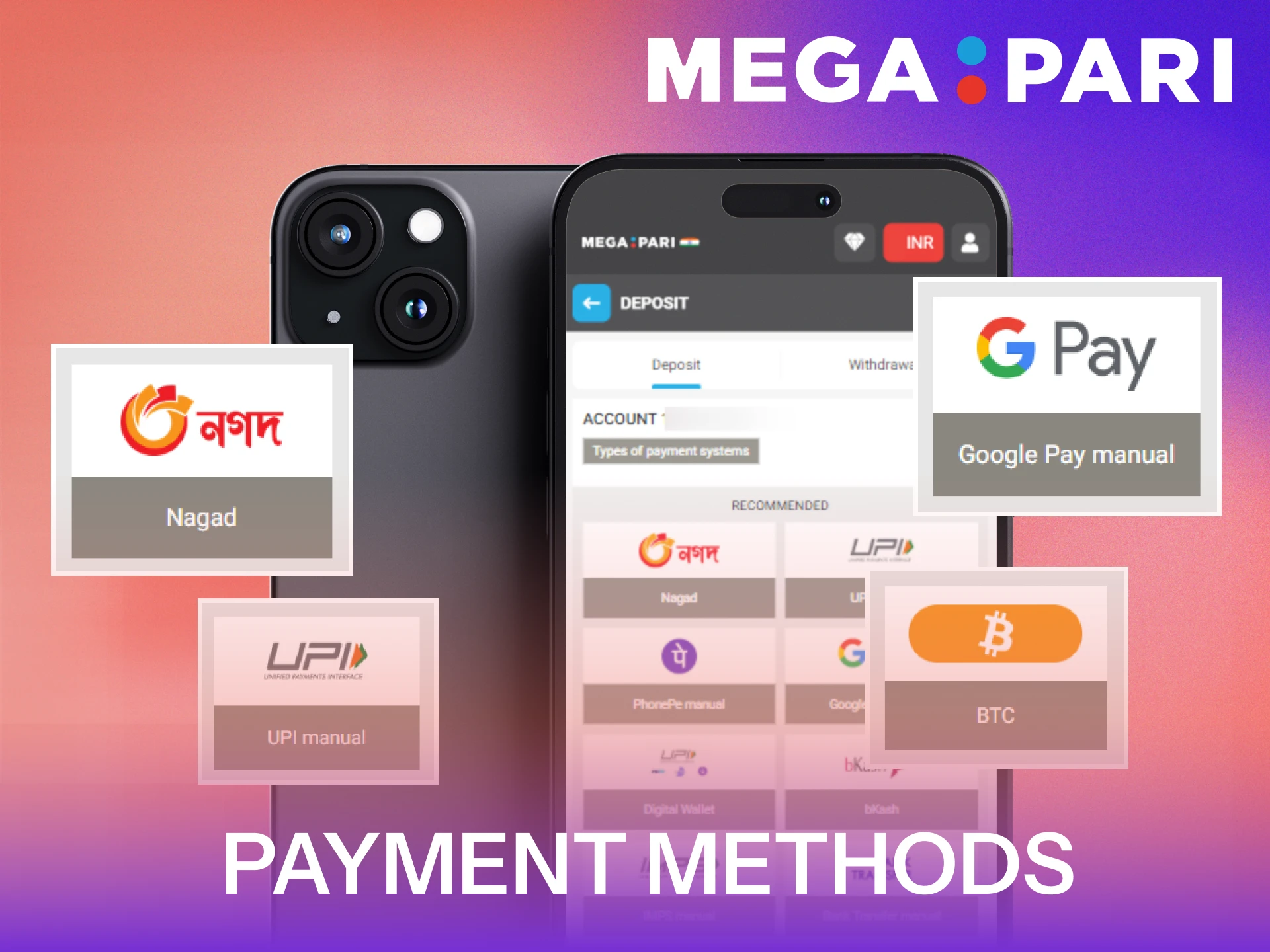 Use secure payment methods in the MegaPari App for India.
